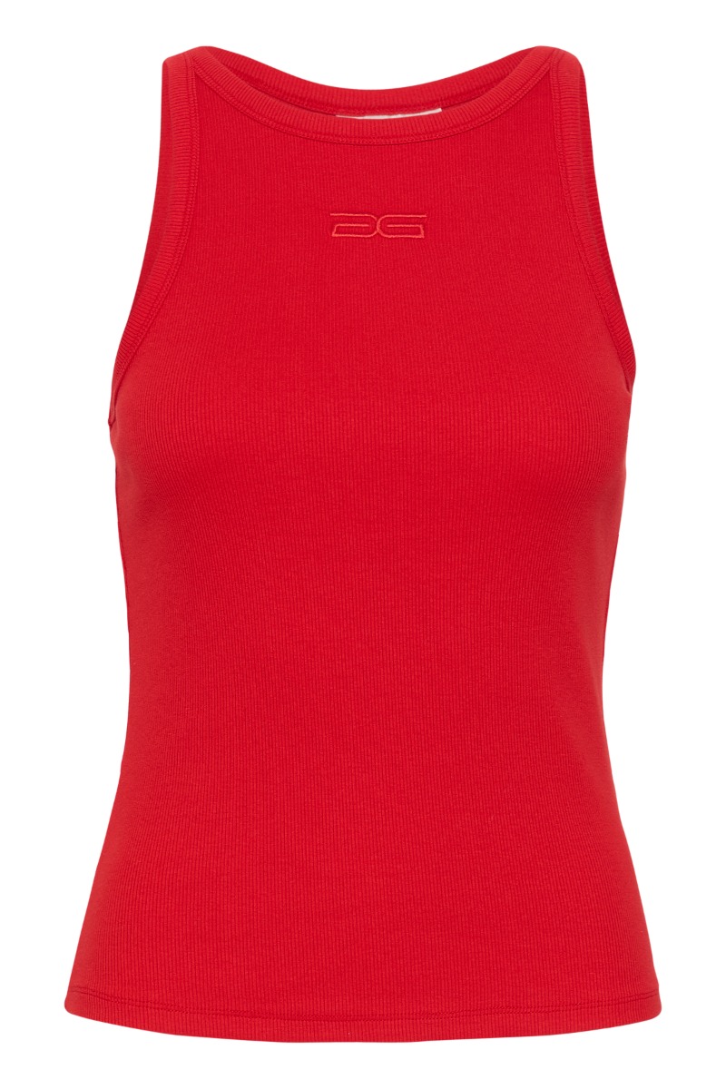 Top   Drewgz Sl Logo Tank   Haute Red fra Gestuz