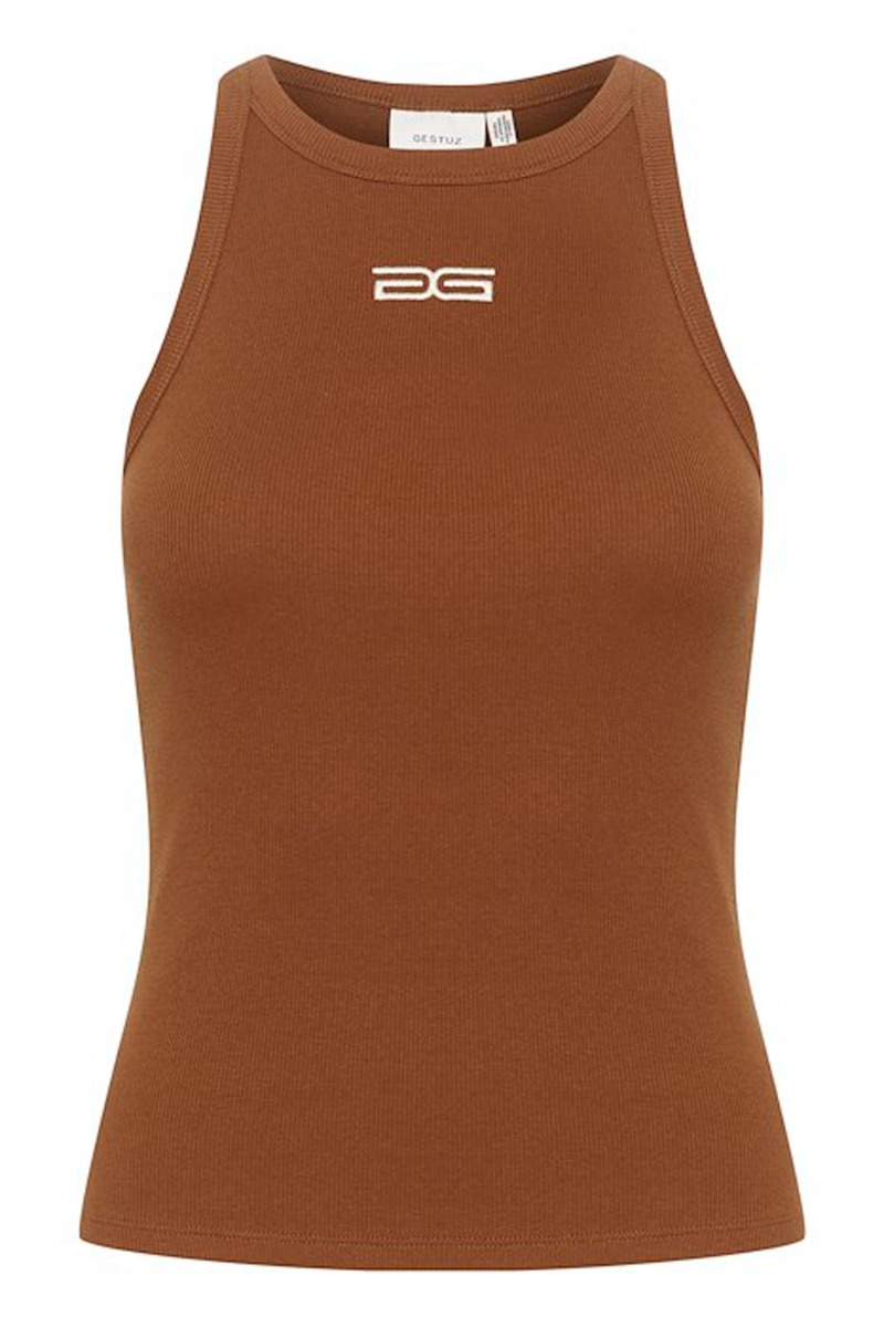 Top   Drewgz Sl Logo Tank   Sorrel Horse fra Gestuz