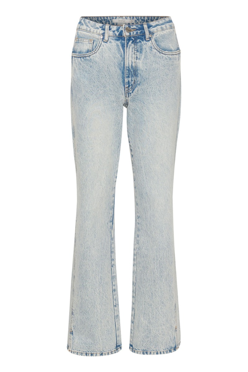 Jeans   Acidagz Hw Straight Jeans   Light Blue Acid Wash fra Gestuz