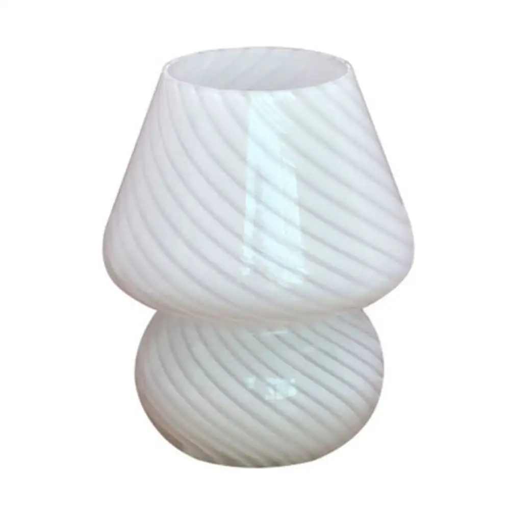Glaslampe Med Mønster I Hvid   Glass Lamp With Pattern In White fra Me&jo