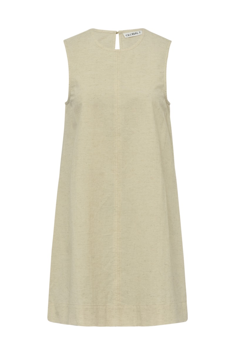Kjole   Rihann G   Natural Linen (levering Midt April) fra Global Funk