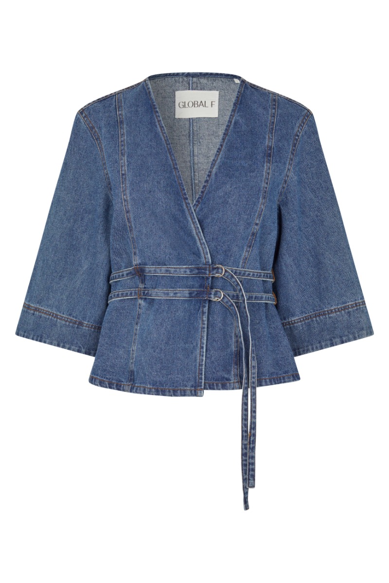 Bluse   Merie Ss G   Vintage Blue Wash (levering Midt April) fra Global Funk