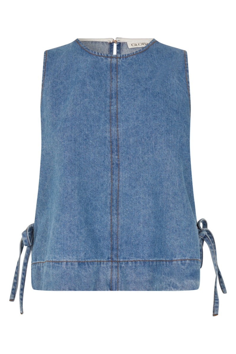 Bluse   Ribba G   Mid Vintage Blue (levering Midt April) fra Global Funk