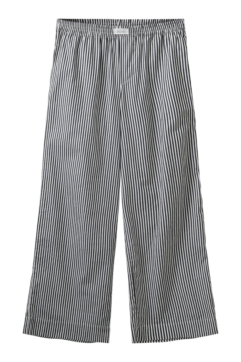 Bukser   Basic Rønne Pajamas Pants   Black White Striped fra H2o