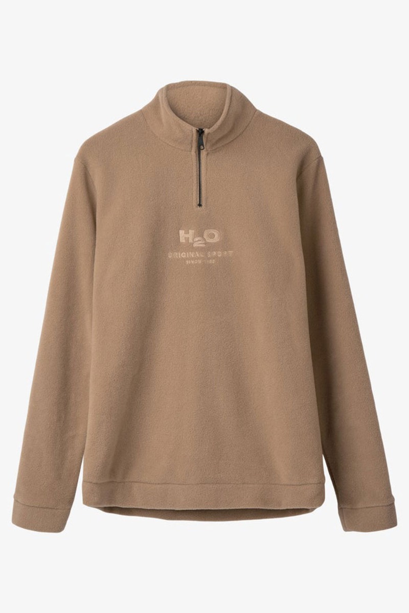 Fleece   Basic Blåvand Ii Fleece Half Zip   Oak fra H2o