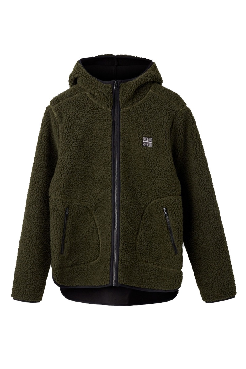 H2o   Jakke   Langli Hooded Pile Jacket   Army fra H2oconsignment