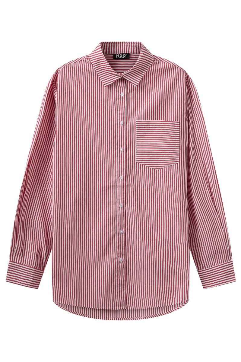 Skjorte   Rønne Essential Pajamas L S Shirt   Red White fra H2o