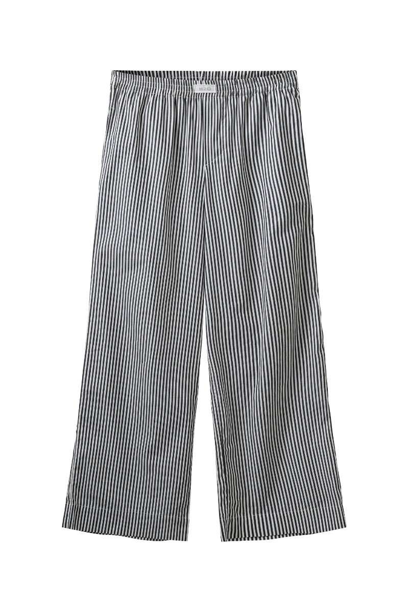 Bukser   Rønne Essential Pajamas Pants   Black White Stripe fra H2o