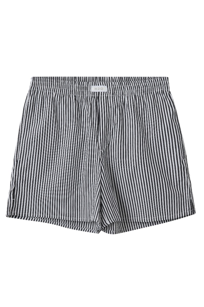 Shorts   Rønne Essential Pajamas Shorts   Black White Stripe fra H2o