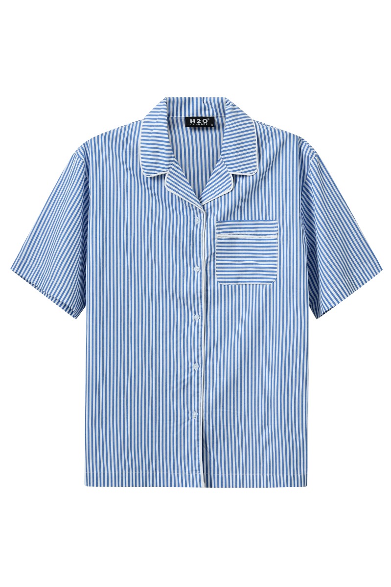 Skjorte Rønne Essential Pajamas Shirt Blue White Stripe fra H2o