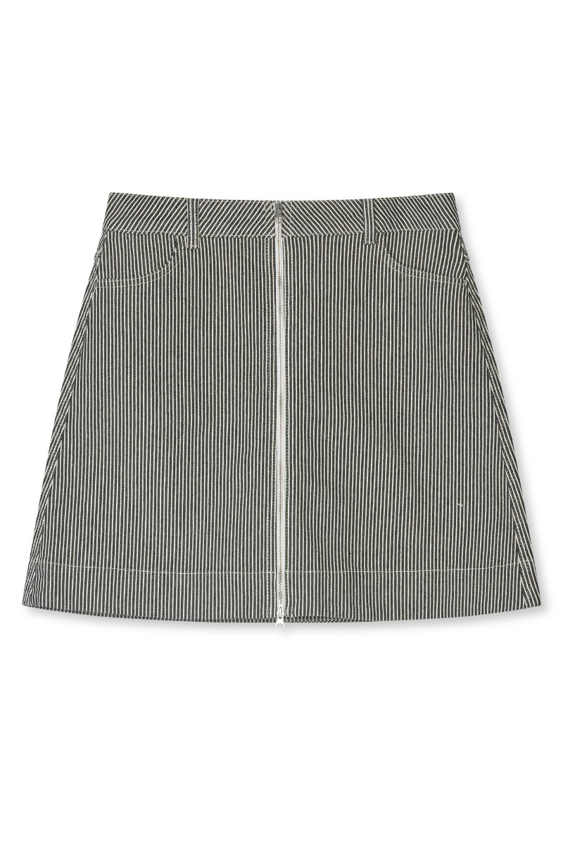 Nederdel   Hickory Punk Riva Skirt   Black White fra Mads Nørgaard