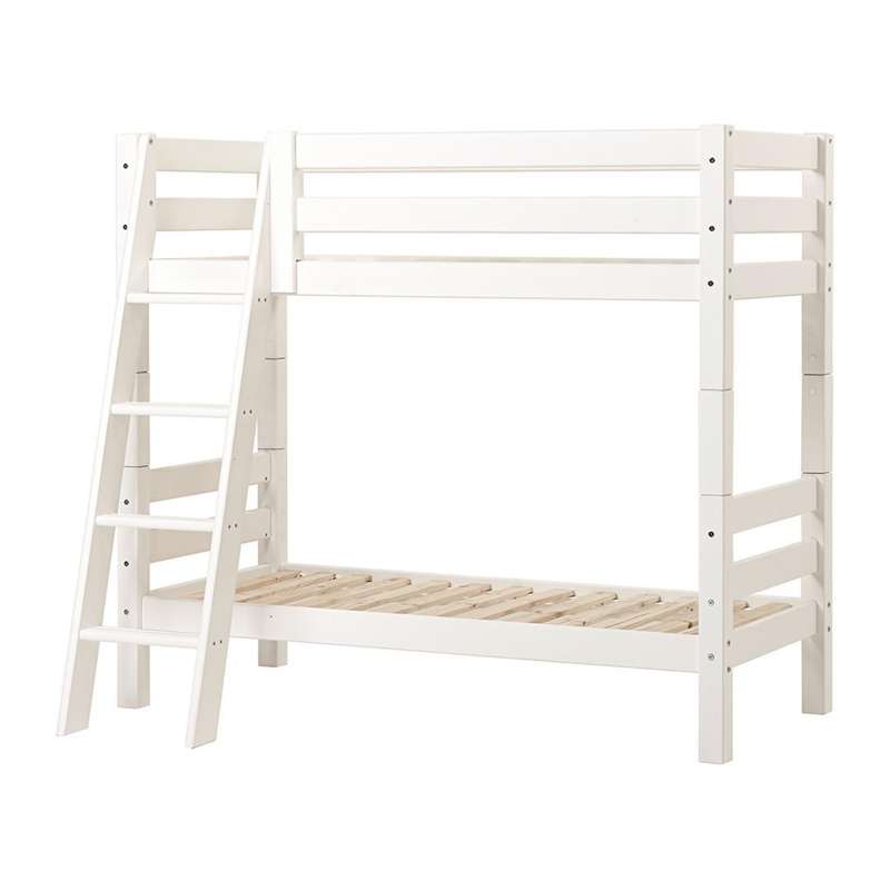 Eco Luxury   Køjeseng   150 Cm.   Skrå Stige   Flere Størrelser   Hvid fra Hoppekids
