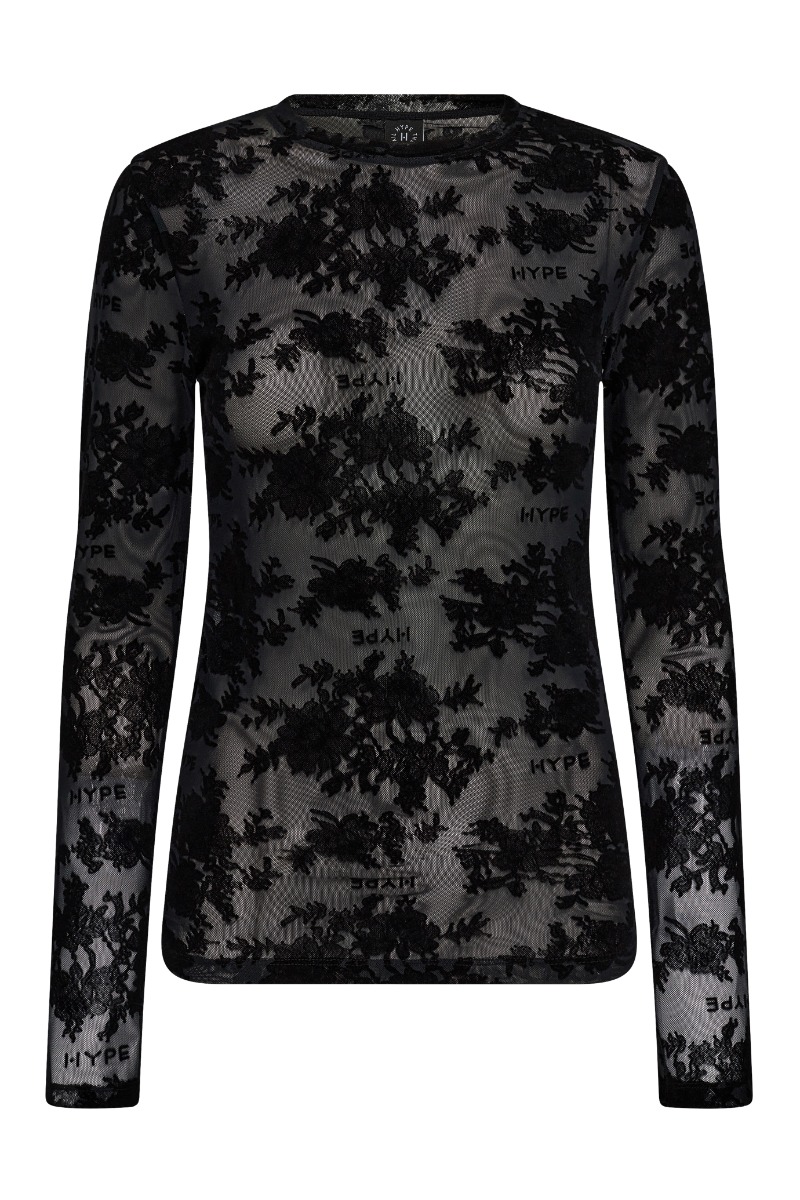 Bluse   Lace Blouse   Sort fra Hype The Detail