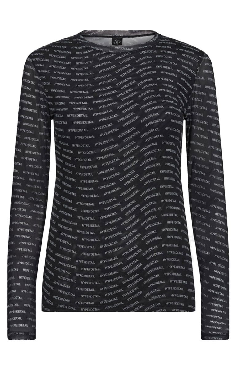 Bluse   Blouse W Print   Sort fra Hype The Detail