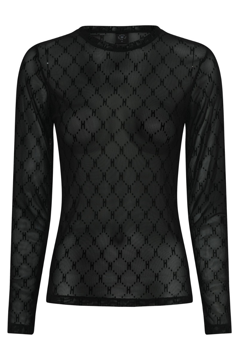 Bluse Logo Mesh Blouse Sort fra Hype The Detail