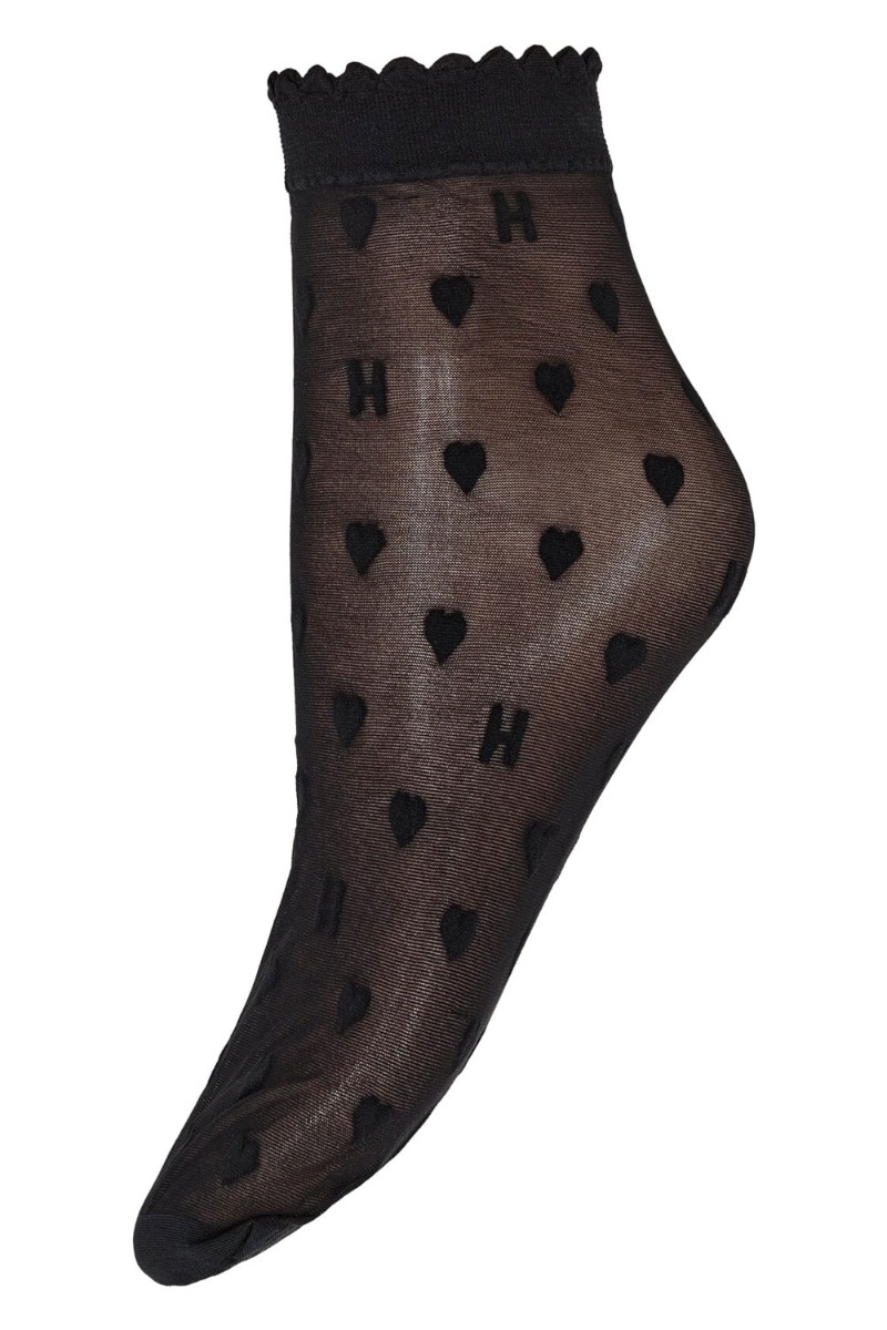 Strømper   Socks Hearts 20d   Black fra Hype The Detail