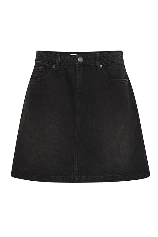Nederdel   Ih Aveny Sk   Washed Black fra Ichi