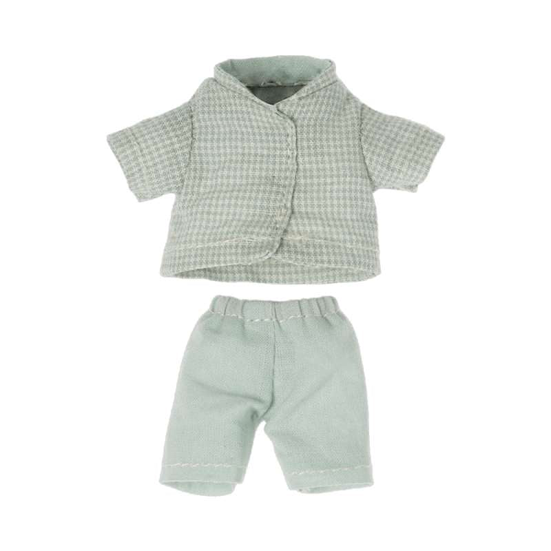 Tøj Til Lillebror Mus   Blåternet Pyjamas fra Maileg