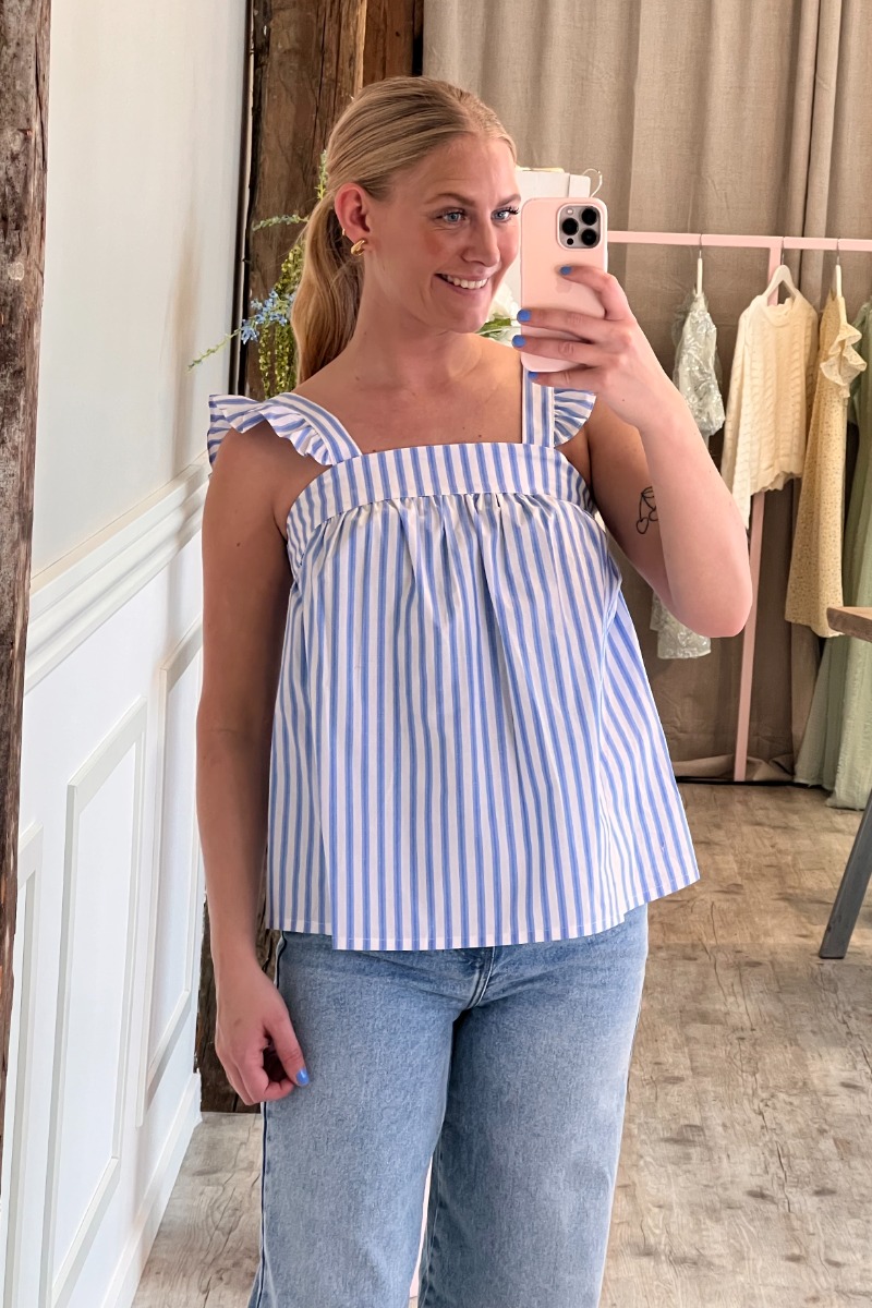 Top   Lulu Bow   Small Blue Stripe fra Continue