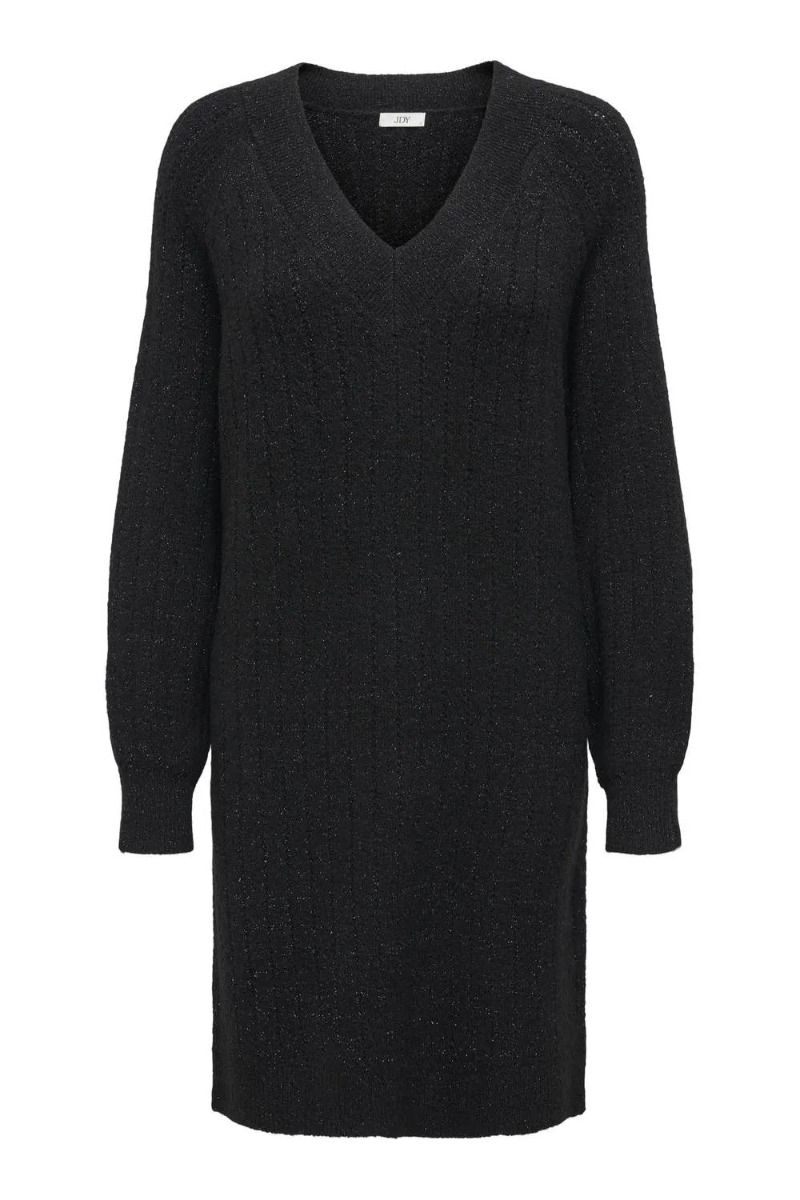 Kjole     Aspen Life L S Lurex V Neck Dress   Black fra Jdy