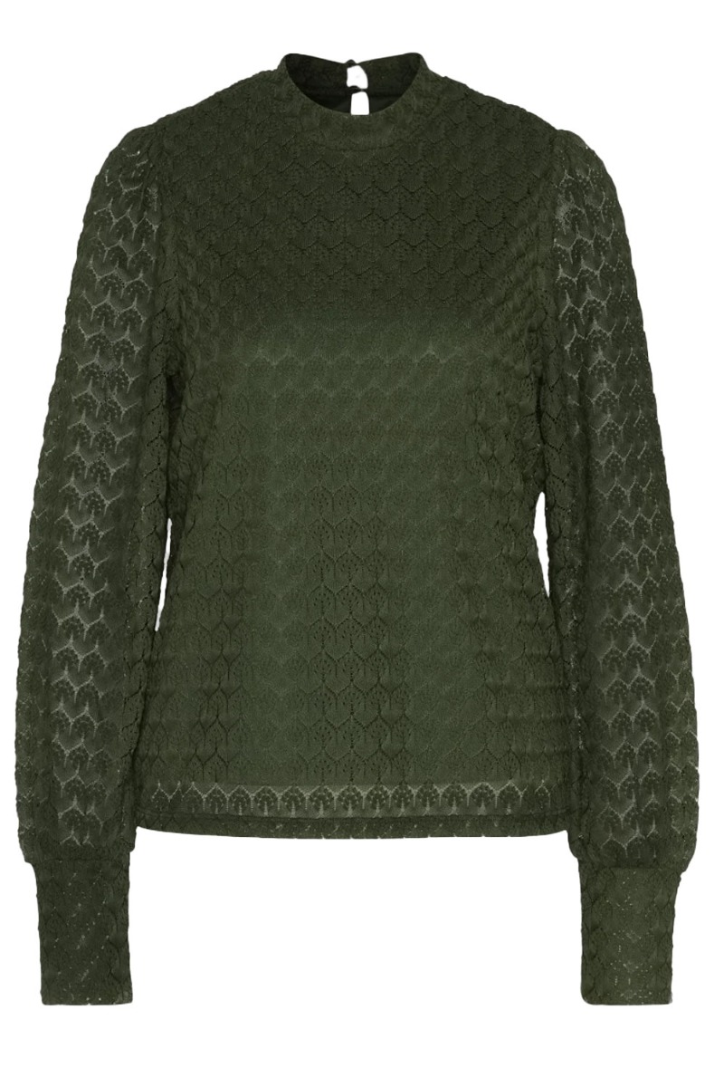 Bluse     Avery L S Lace Top   Forest Night fra Jdy