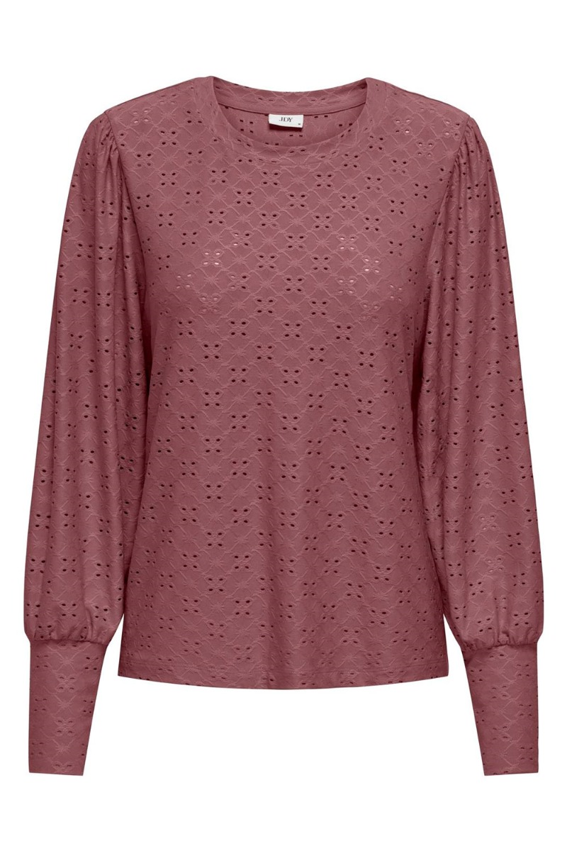 Bluse     Cathinka L S Bellsleeve Top   Rose Brown fra Jdy