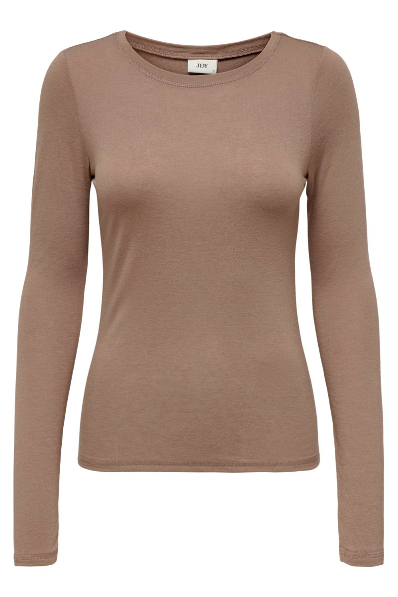 Bluse     Suma Wool L S O Neck Top   Toasted Coconut fra Jdy