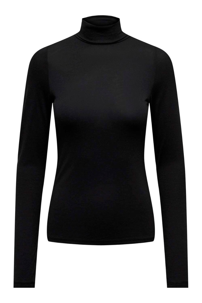 â¤ï¸     Bluse     Suma Wool L S Rollneck Top   Black fra Jdy