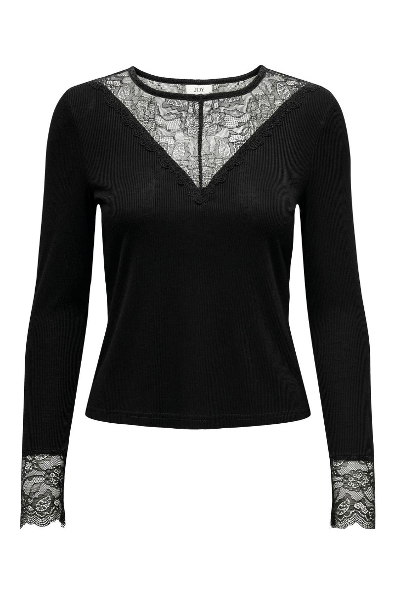 Bluse     Roxy L S Lace Top   Black fra Jdy