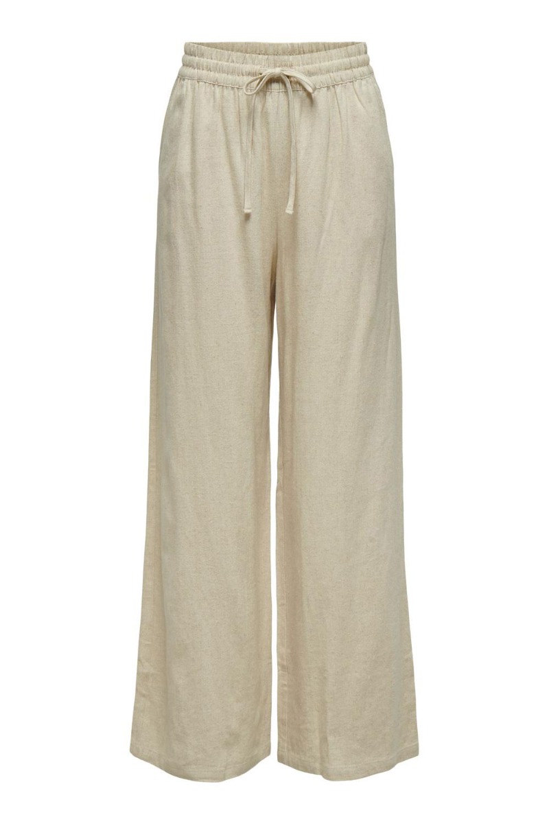 Bukser     Say Linen Hw Wide Pant   Oatmeal fra Jdy