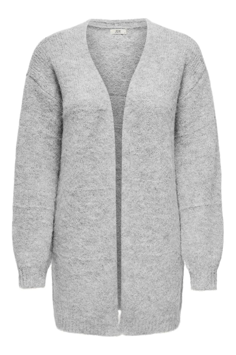 Cardigan     Zoey Life L S Open Cardigan   Light Grey Melange fra Jdy