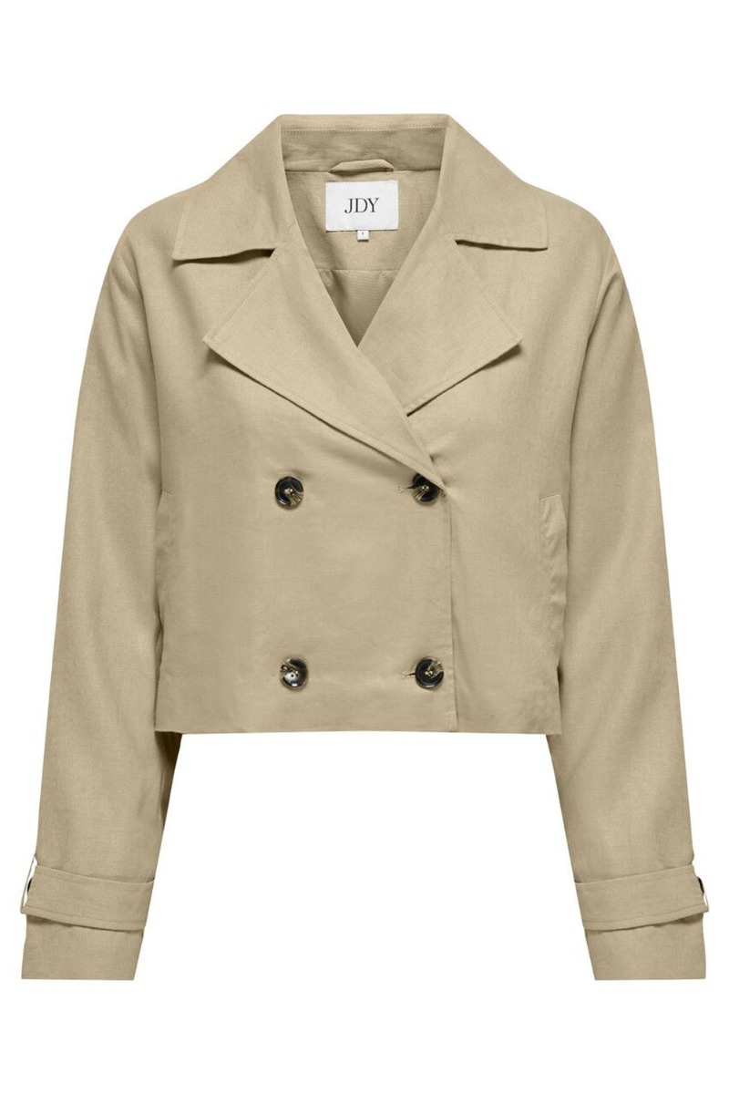 Jakke     Nellie Linen Mix Short Jacket   Pale Khaki fra Jdy