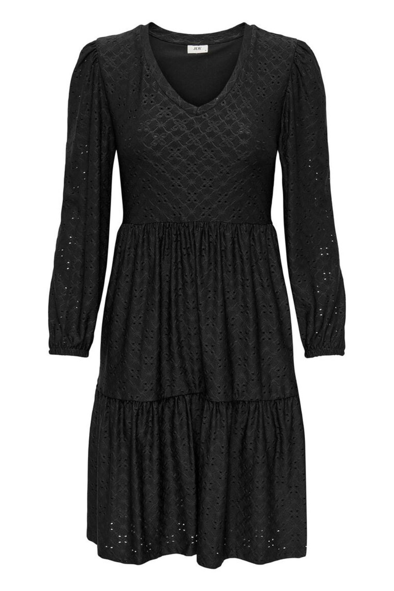 Kjole     Cathinka L S V Neck Dress   Black fra Jdy