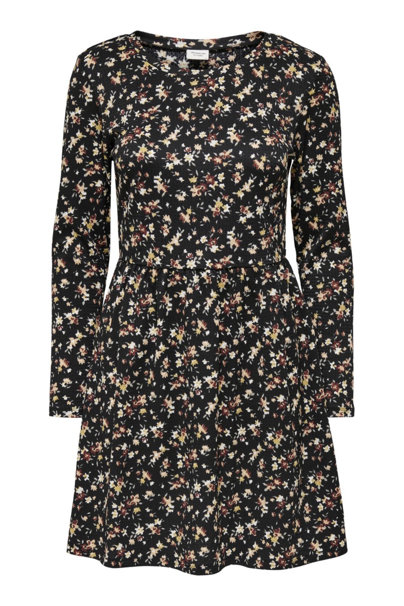 Kjole   Claude Ls Dress   Black Multi Flower fra Jdy