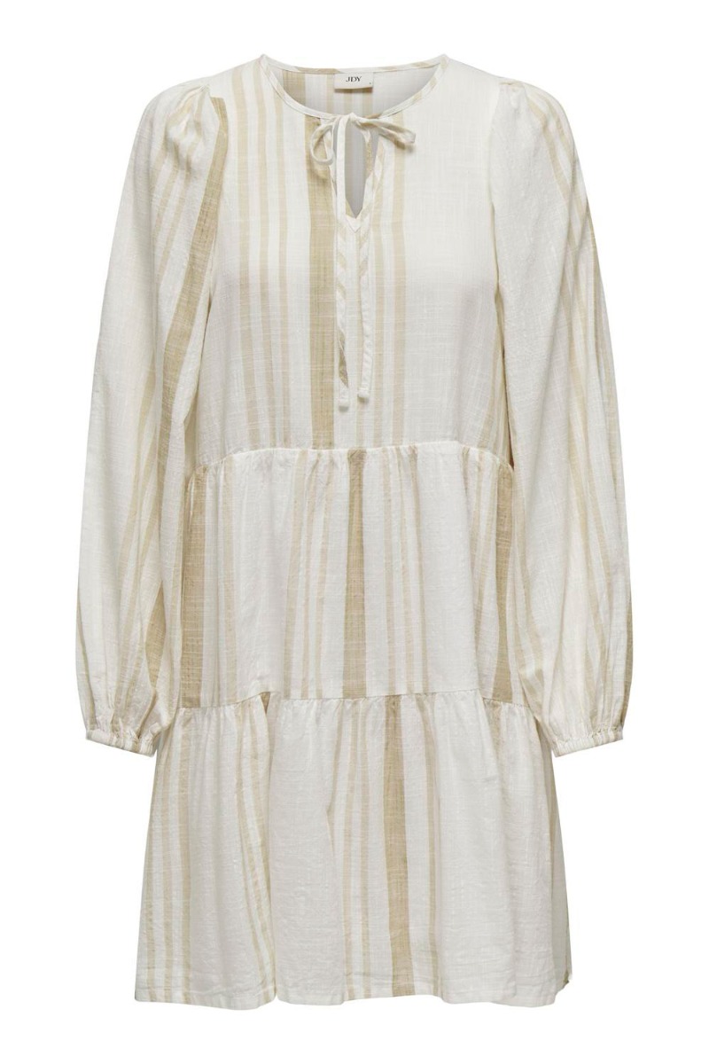 Kjole     Dorthea L S Dress   Eggnog Pale Khaki fra Jdy