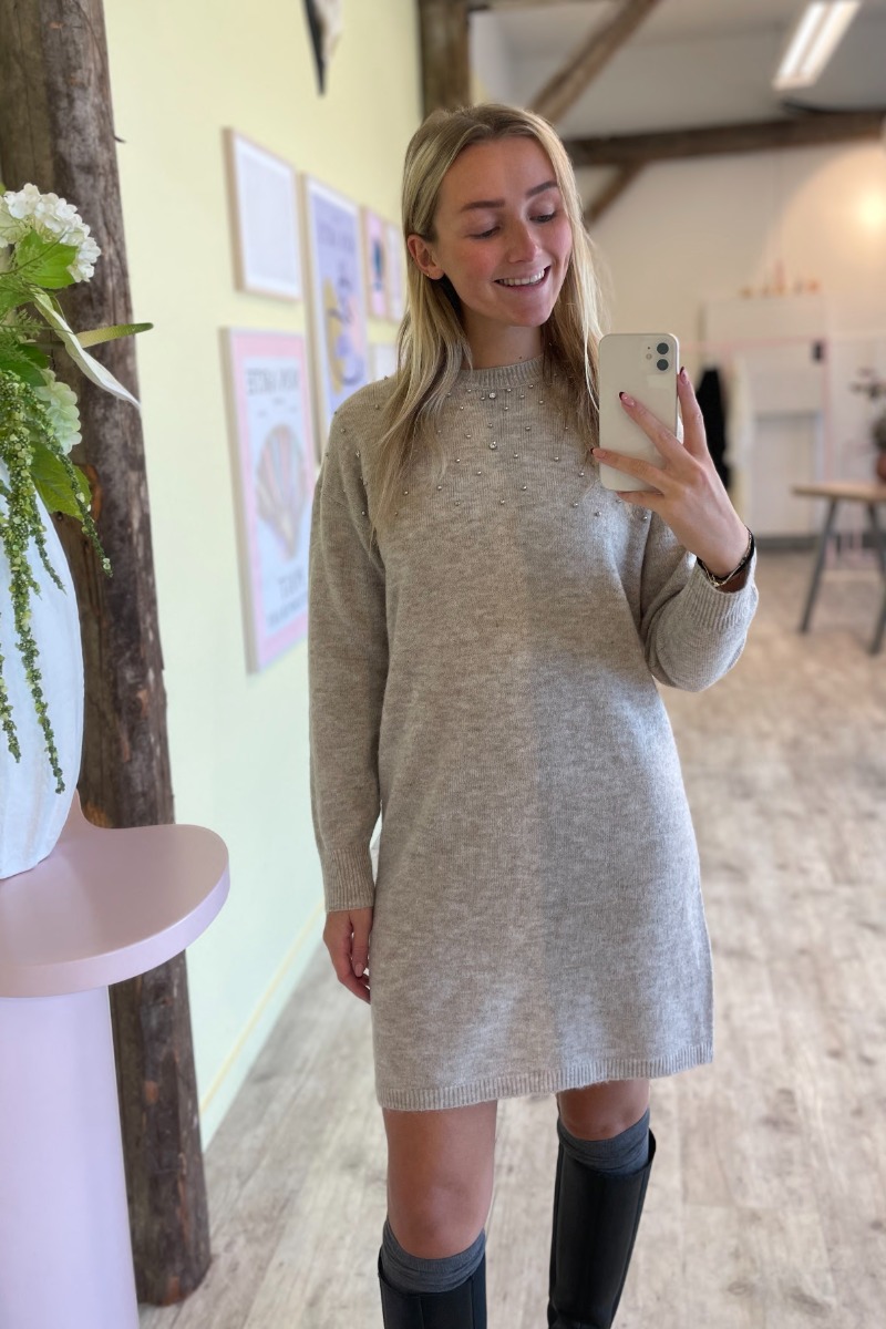 Kjole     Nami Life L S Sparkle Dress   Silver Lining fra Jdy