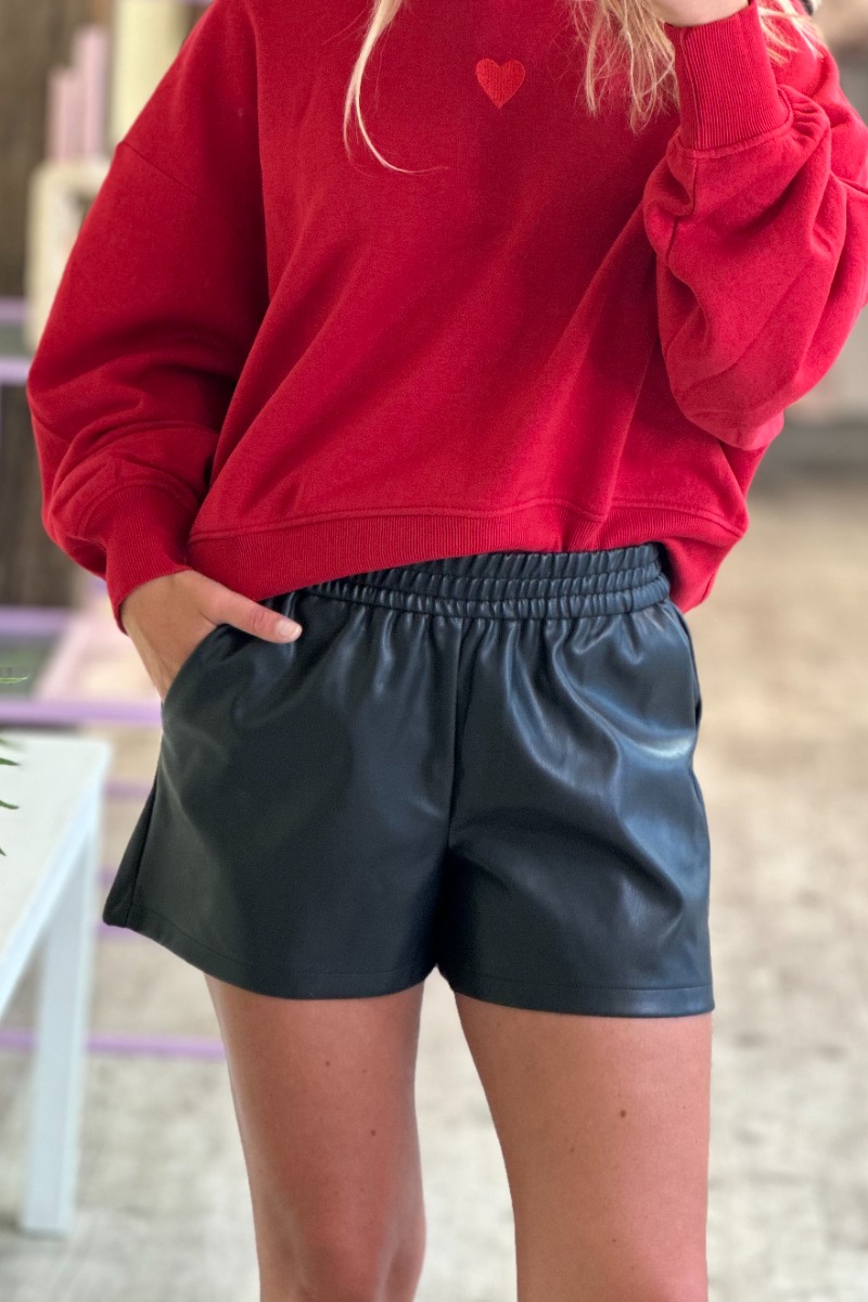 Shorts     Alaia Mw Faux Leather Shorts   Black fra Jdy