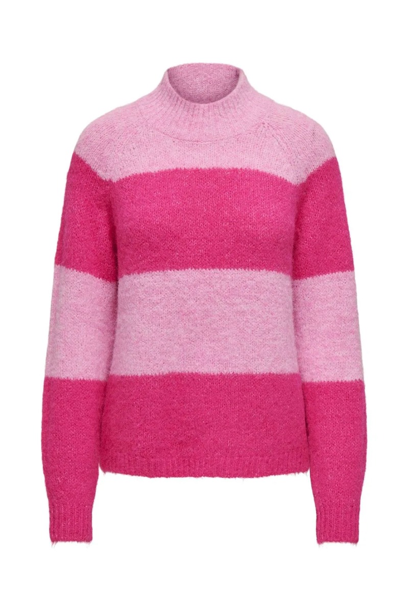 Strik Zoey Life L S Hn Raglan Pul Knt Fuchsia Fedora Begonia Pink fra Jdy