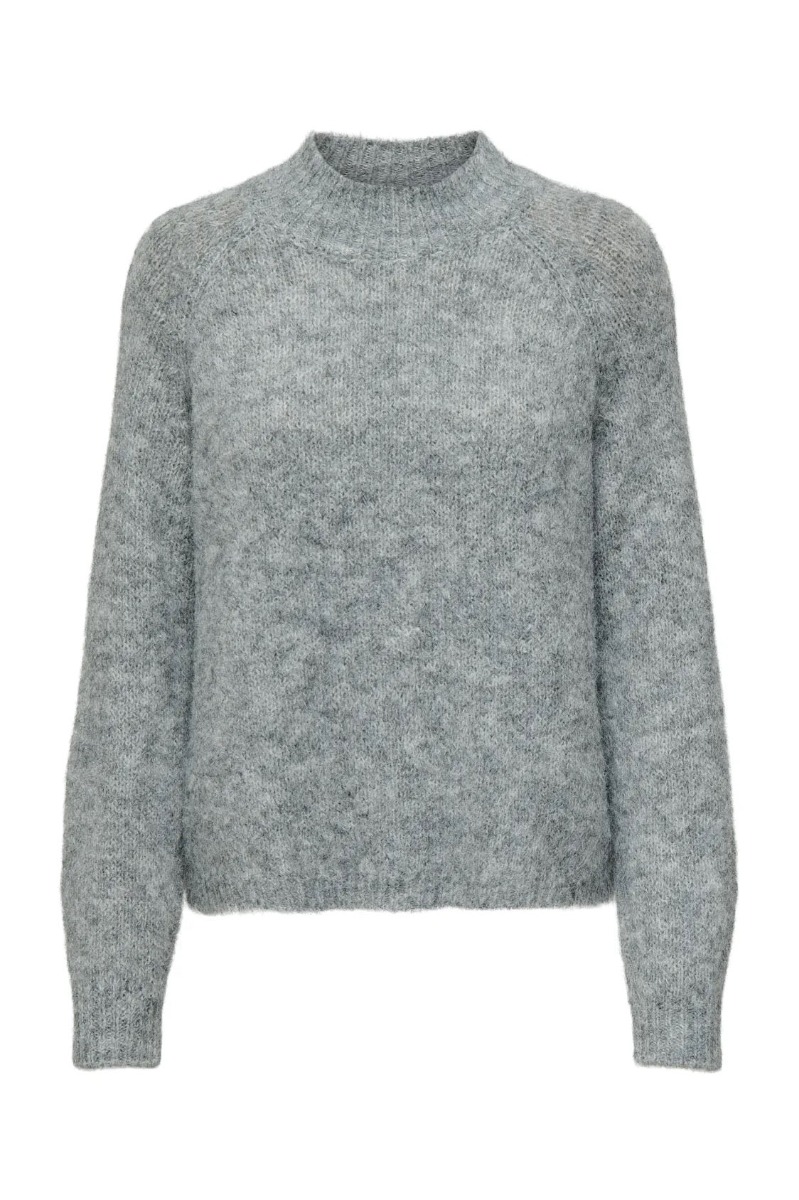 Strik     Zoey Life L S Hn Raglan Pul Knt   Light Grey Melange fra Jdy