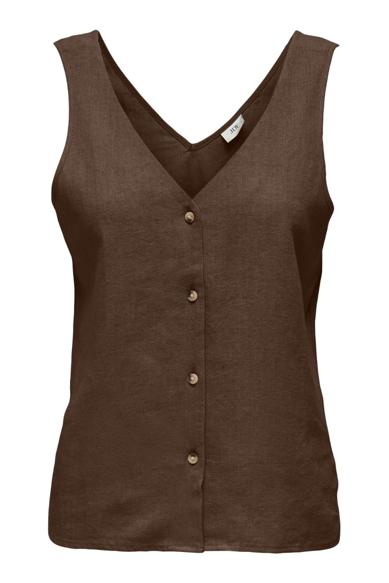 Top     Say S L Linen V Neck Top   Carafe fra Jdy