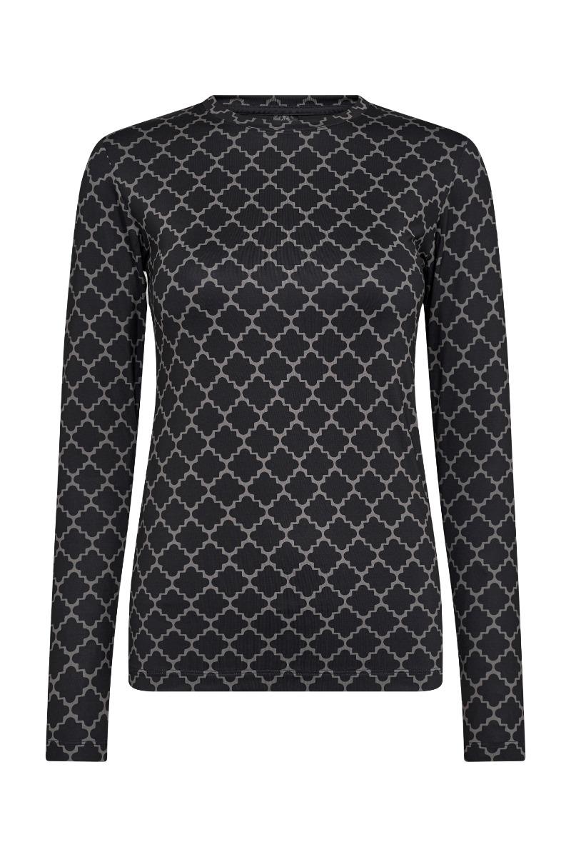 Bluse   Printed Blouse   Sort H Print fra Hype The Detail