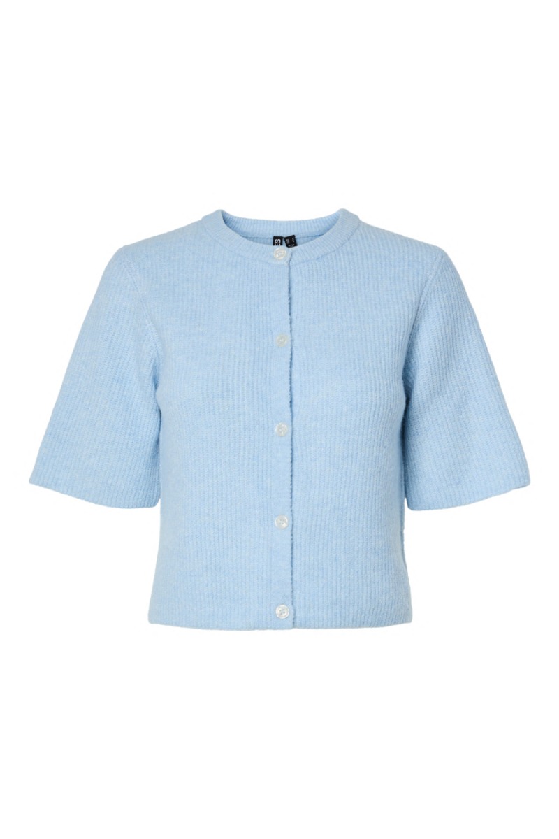 Cardigan   Silly Ss O Neck Knit Cardigan   Cashmere Blue Melange fra Pieces