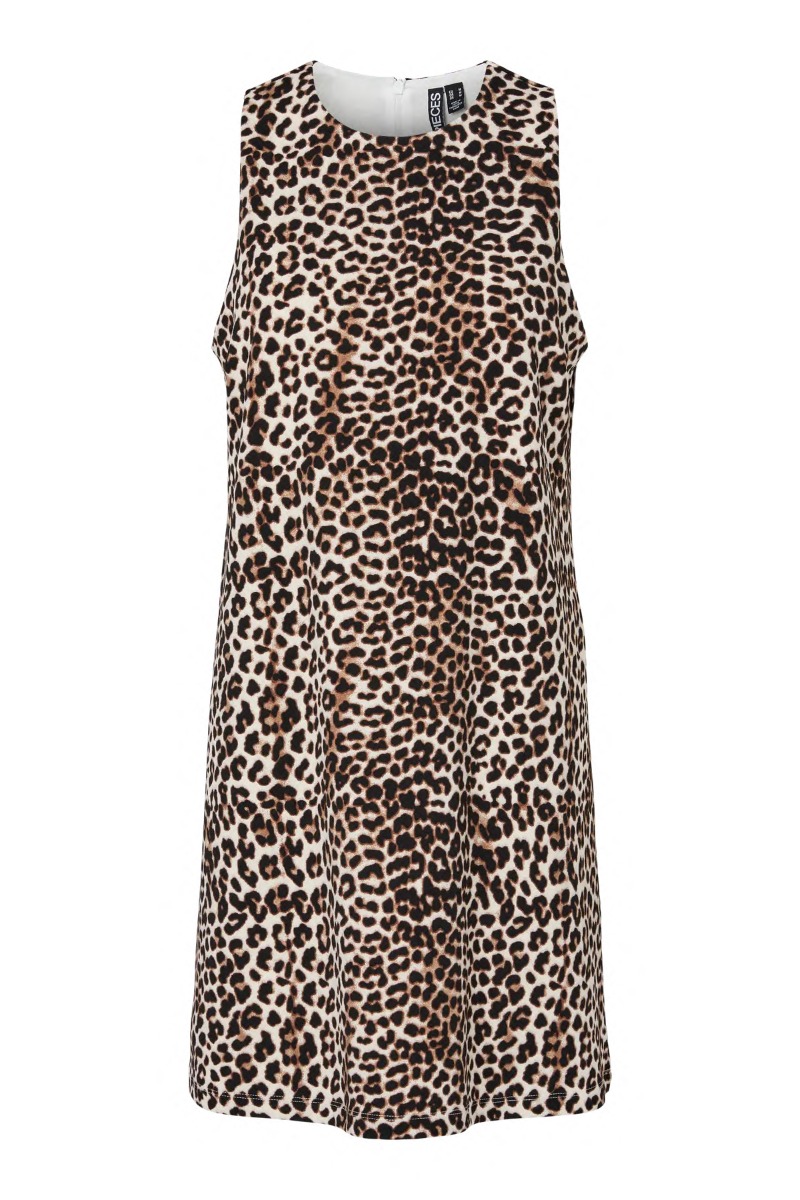 Kjole   Josella Sl O Neck Short Dress   Black Leo (levering Midt Maj) fra Pieces