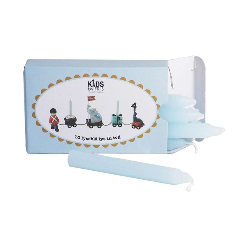 Fødselsdagslys Til Tog   Lyseblå fra Kids By Friis