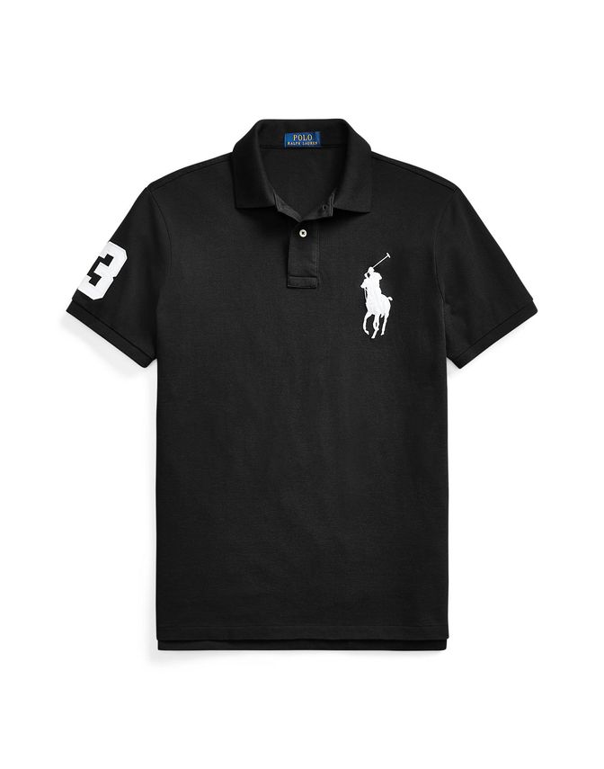 Custom Slim Fit Big Pony Mesh Polo Shirt fra Ralph Lauren