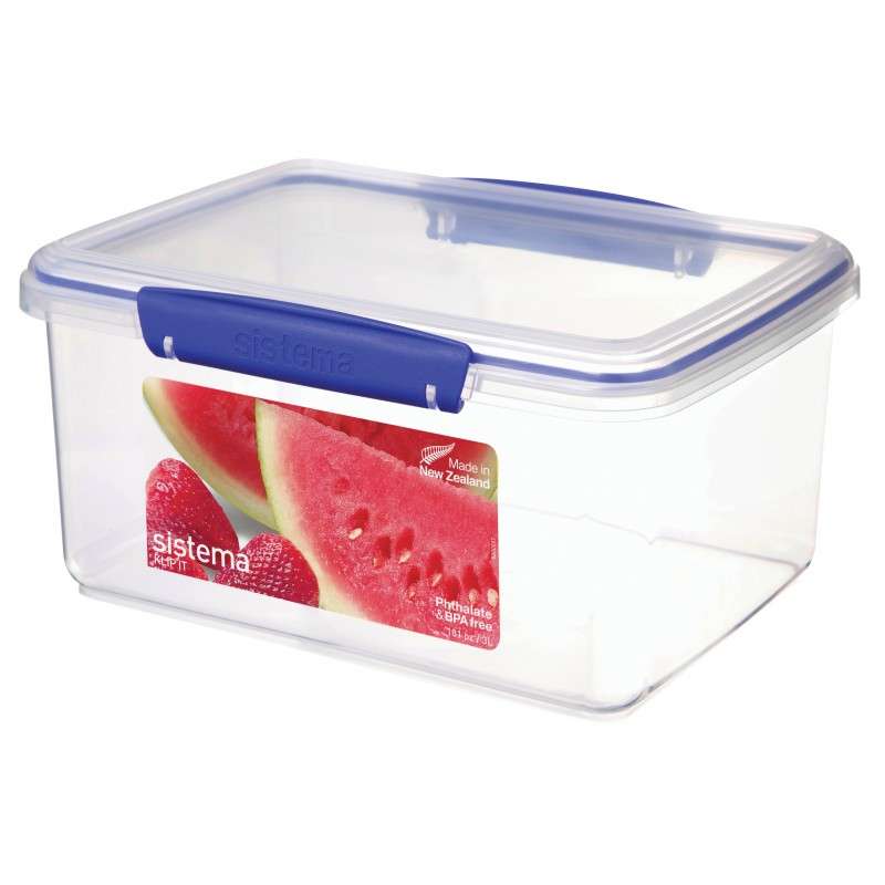 Madopbevaring   Klip It   Rectangle   3l   Blå fra Sistema