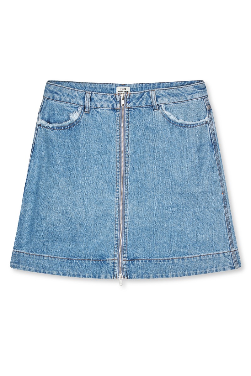 Nederdel   Classic Denim Riva Skirt   Mid Blue Denim (levering Midt Maj) fra Mads Nørgaard