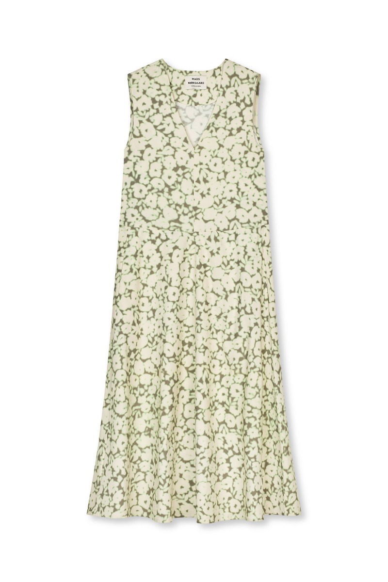 Kjole   Poplinea Emsa Aop Dress   Lime Flower (levering Midt Maj) fra Mads Nørgaard