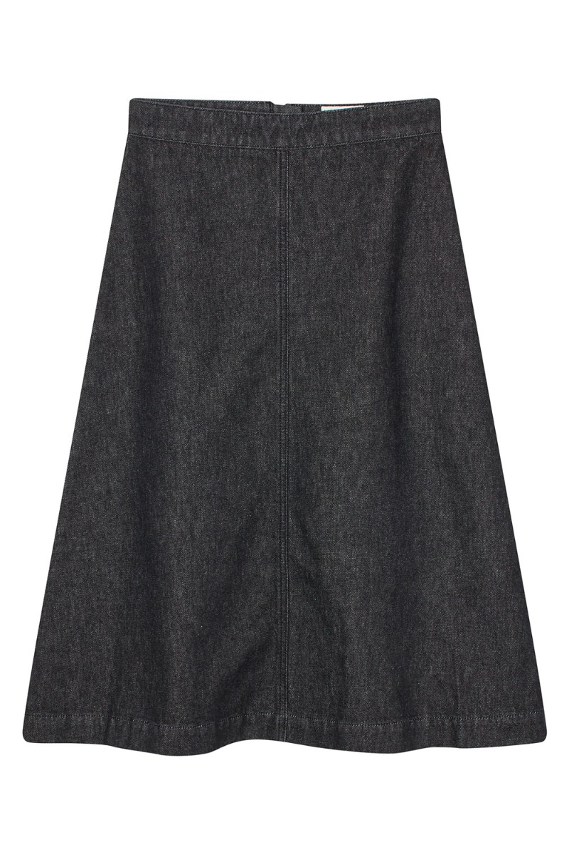 Nederdel   Dark Denim Stellar Skirt   Black fra Mads Nørgaard