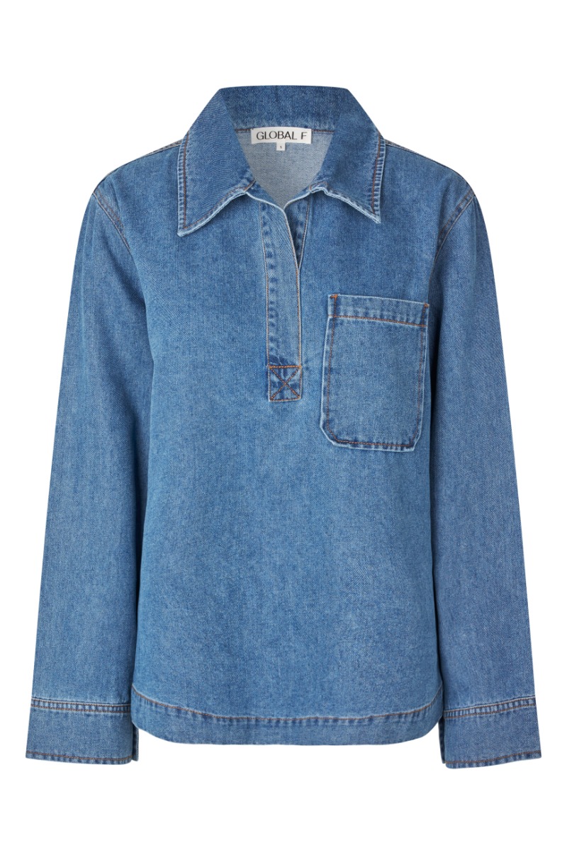 Skjorte   Maitana G Mid   Vintage Blue fra Global Funk
